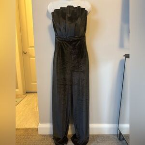 NWT Entro Black Velvet Strapless‎ Jumpsuit Large
